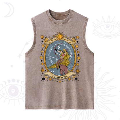 Purplehecate Celestial Sagittarius Zodiac Washed Tank
