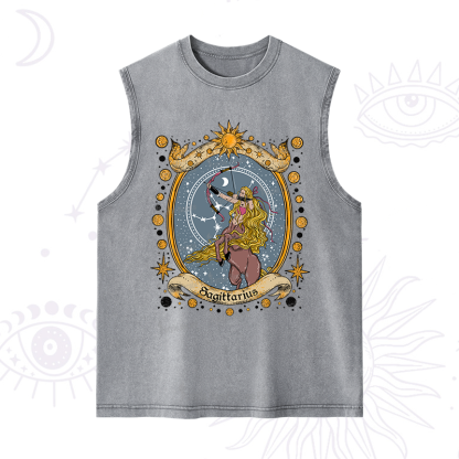 Purplehecate Celestial Sagittarius Zodiac Washed Tank