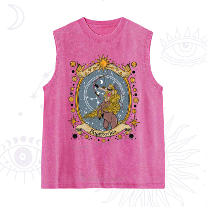 Purplehecate Celestial Sagittarius Zodiac Washed Tank