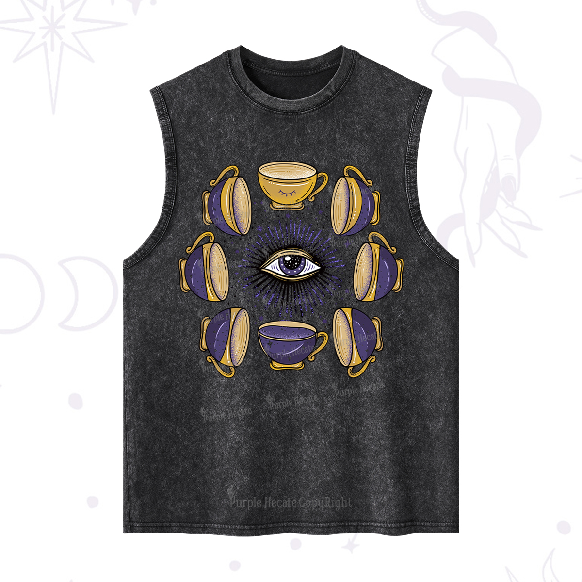 Purplehecate Moon Phase Coffee Lover Washed Tank