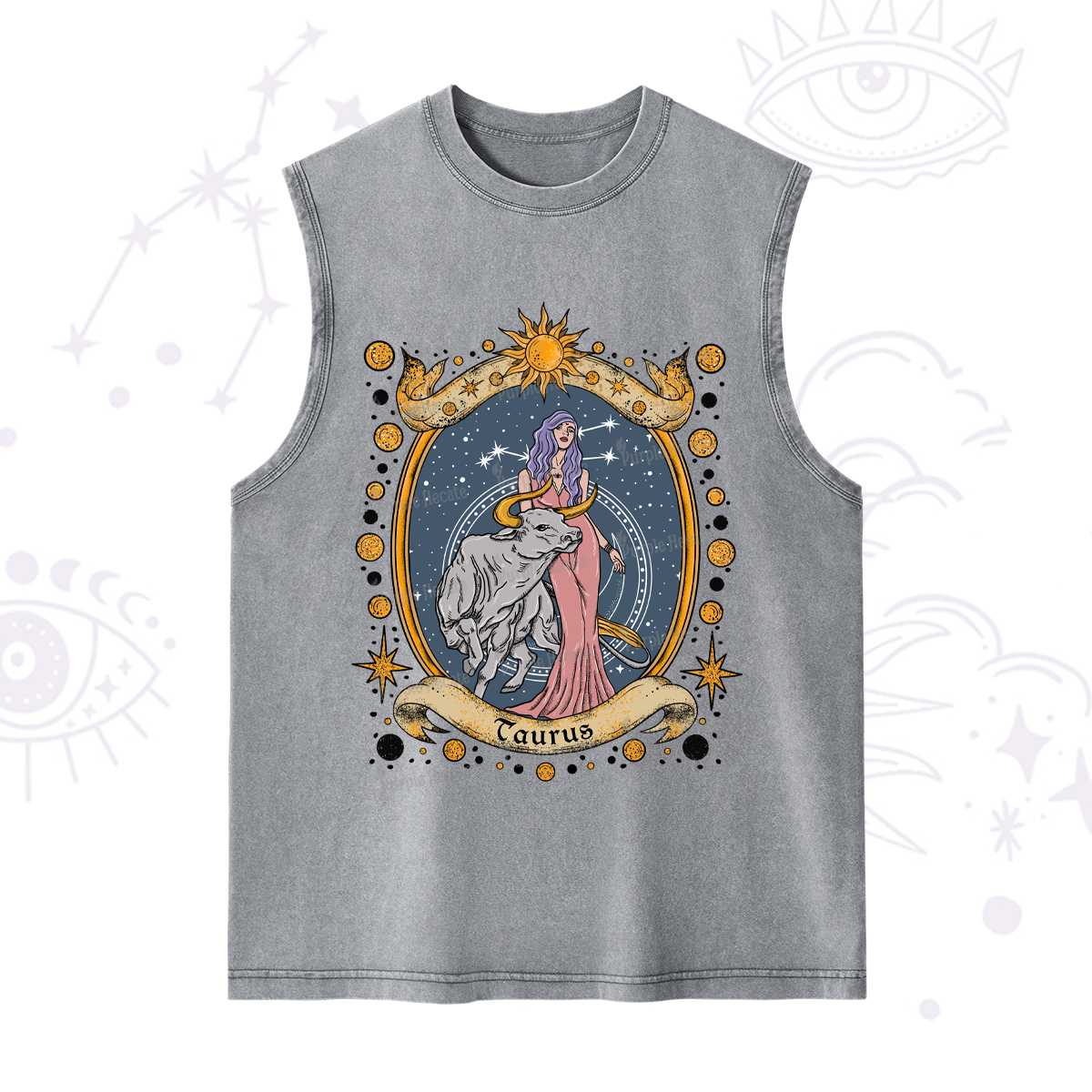 Purplehecate Celestial Taurus Zodiac Washed Tank