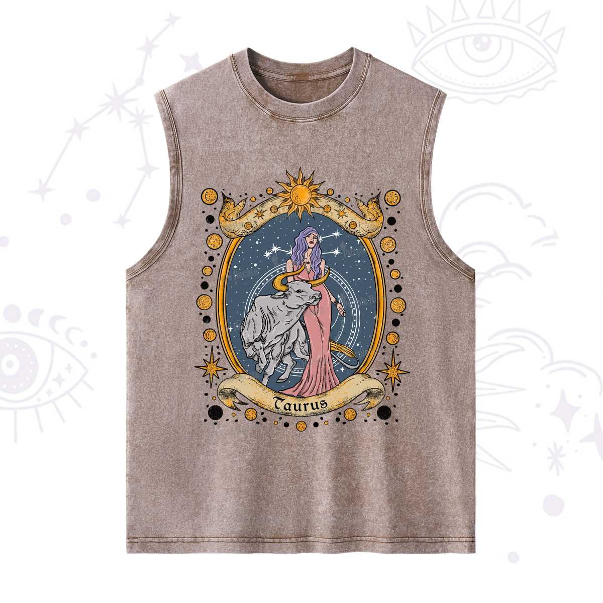 Purplehecate Celestial Taurus Zodiac Washed Tank