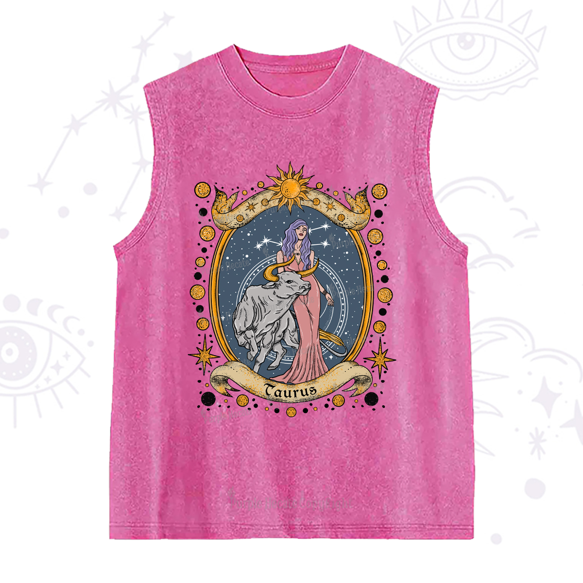 Purplehecate Celestial Taurus Zodiac Washed Tank