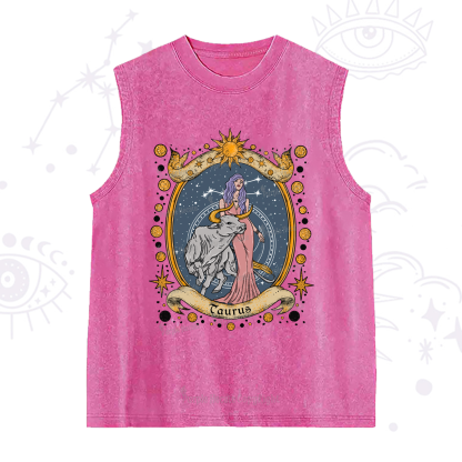 Purplehecate Celestial Taurus Zodiac Washed Tank