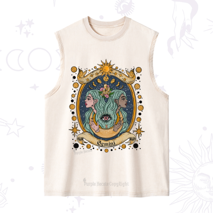 Purplehecate Celestial Gemini Zodiac Washed Tank