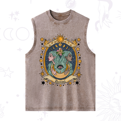 Purplehecate Celestial Gemini Zodiac Washed Tank