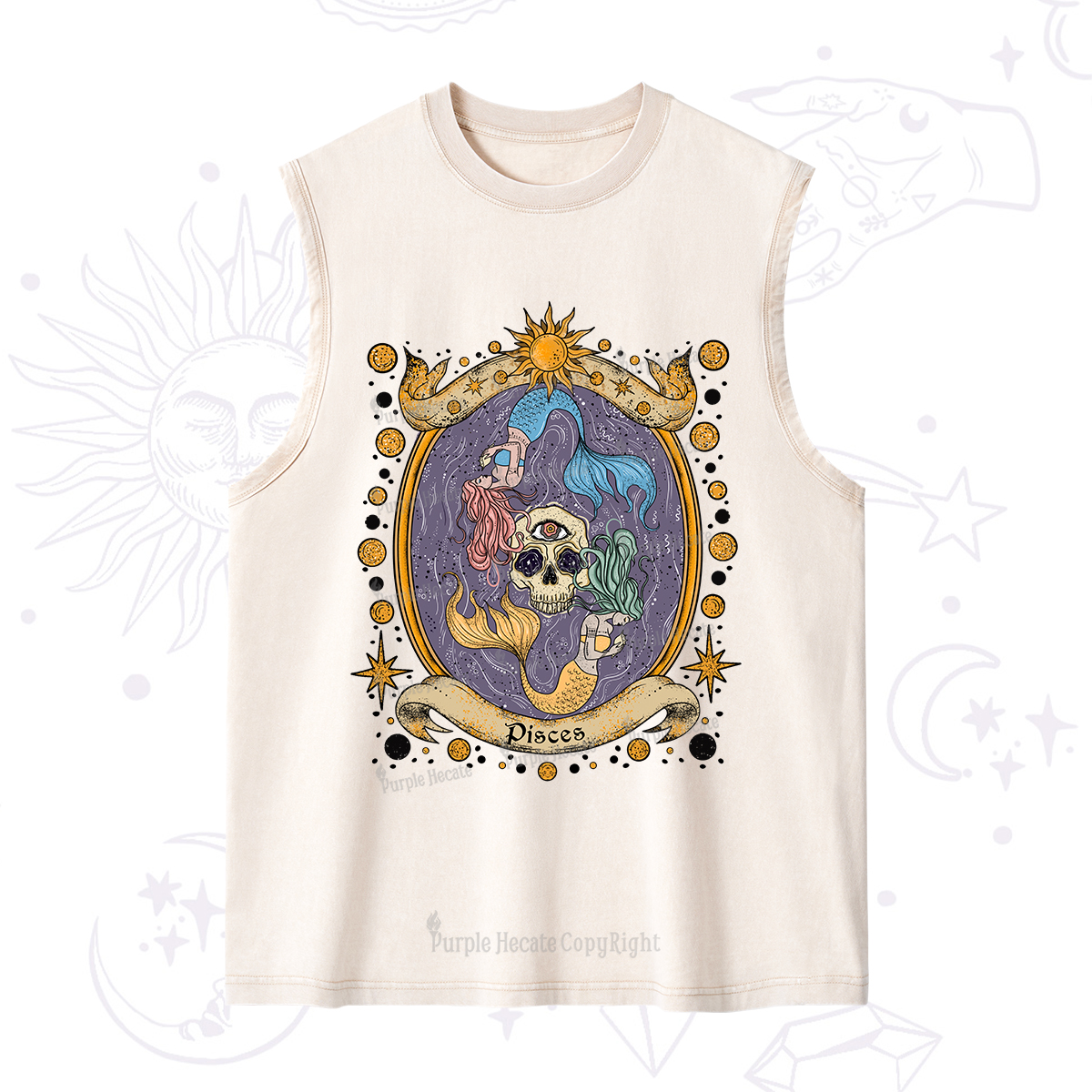 Purplehecate Celestial Pisces Zodiac Washed Tank