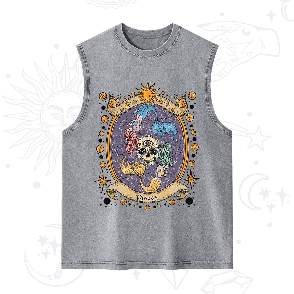 Purplehecate Celestial Pisces Zodiac Washed Tank