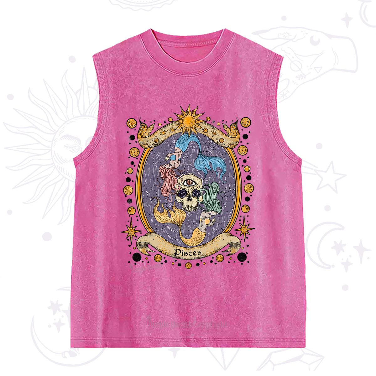 Purplehecate Celestial Pisces Zodiac Washed Tank