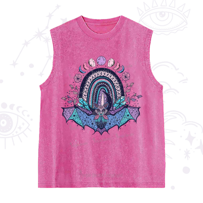 Purplehecate Moon Phase Bat Washed Tank