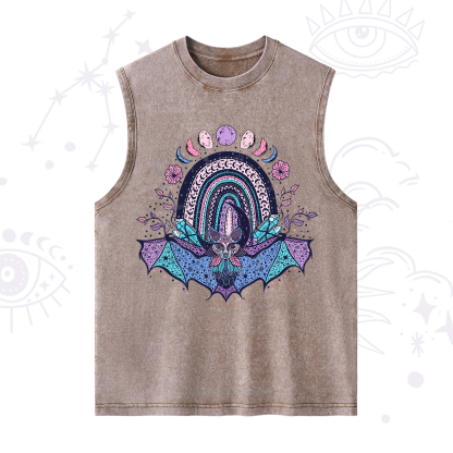 Purplehecate Moon Phase Bat Washed Tank