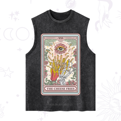 Purplehecate The Cheese Fries Tarot Washed Tank
