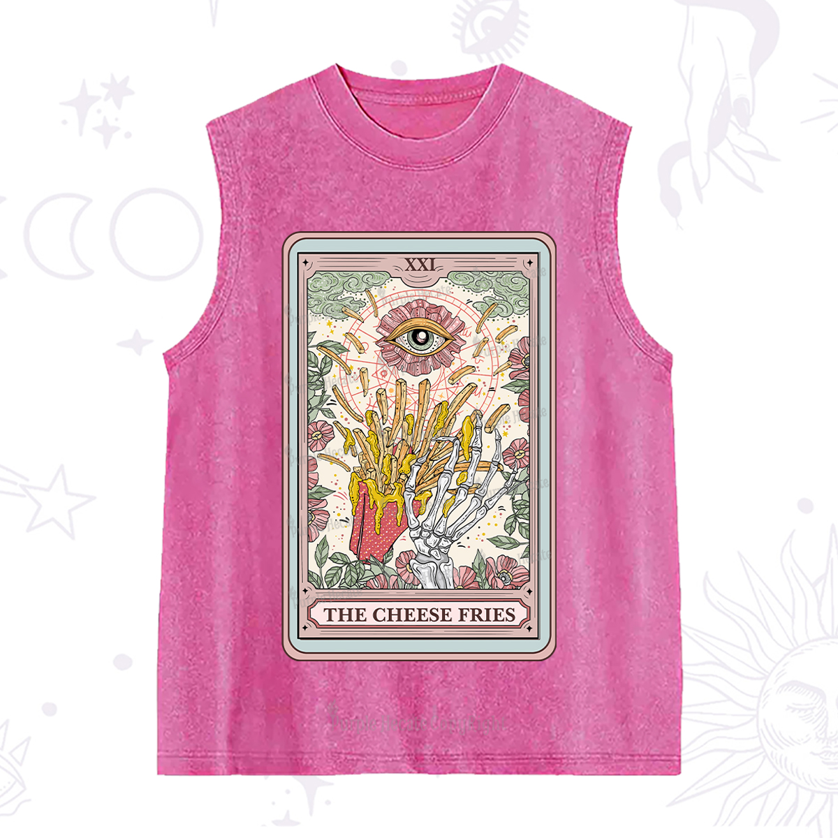 Purplehecate The Cheese Fries Tarot Washed Tank