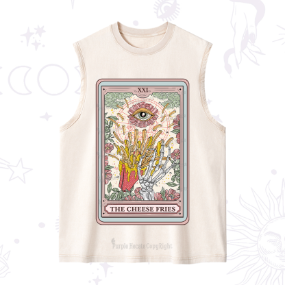 Purplehecate The Cheese Fries Tarot Washed Tank