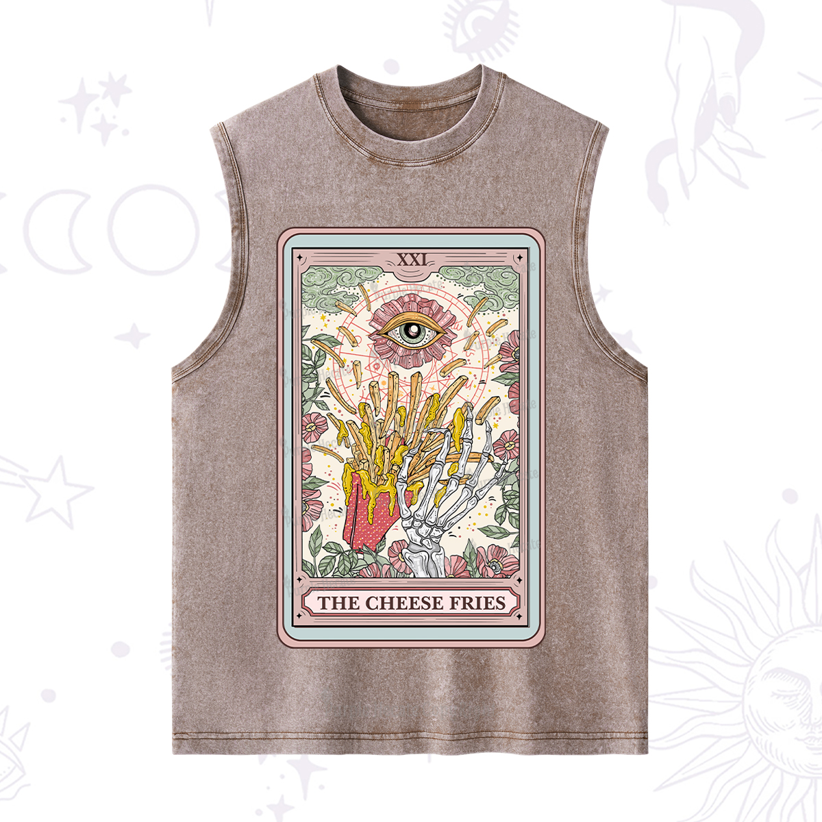 Purplehecate The Cheese Fries Tarot Washed Tank