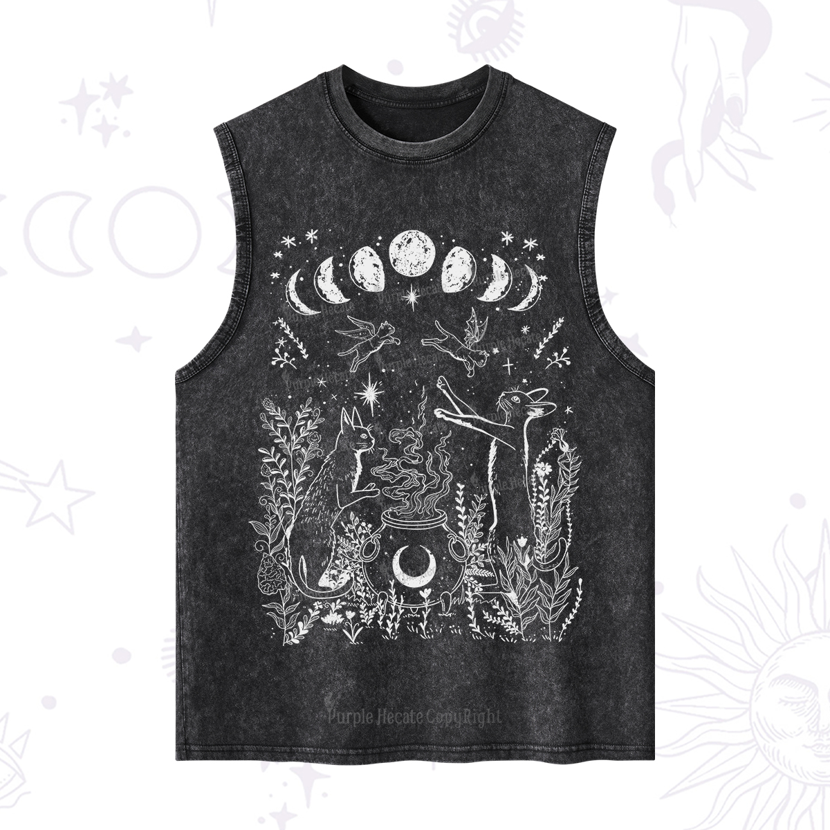 Purplehecate Celestial Cat Washed Tank