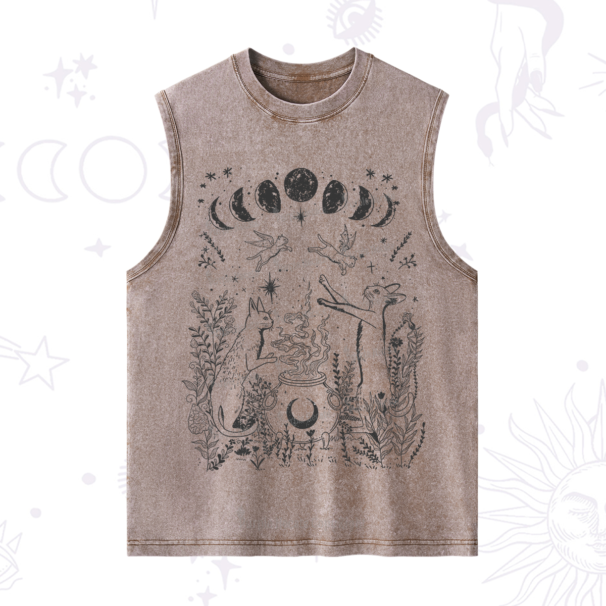 Purplehecate Celestial Cat Washed Tank