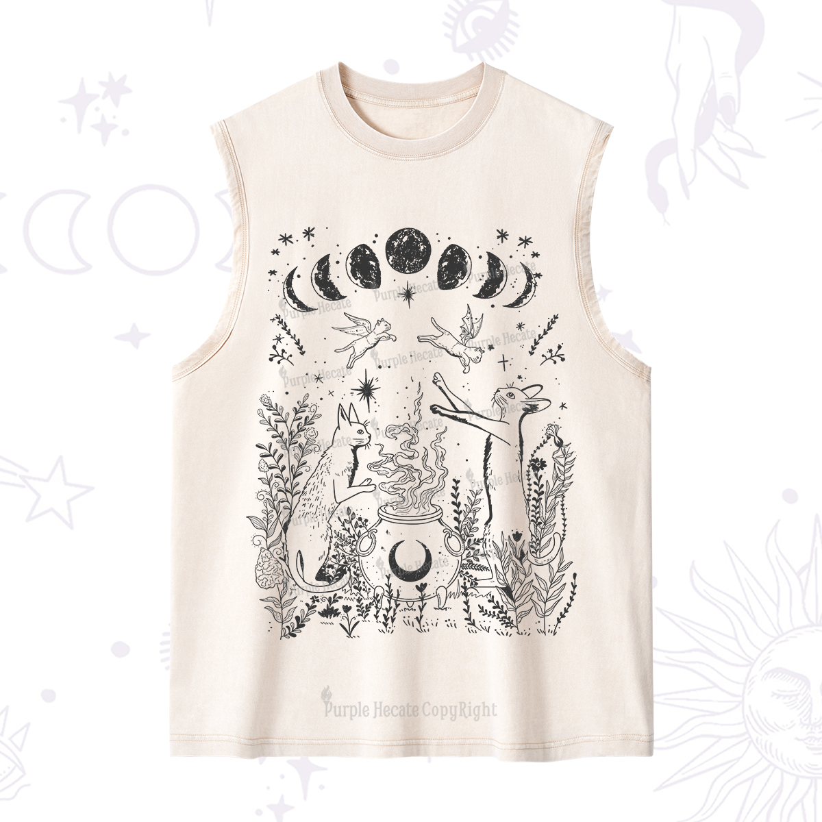 Purplehecate Celestial Cat Washed Tank