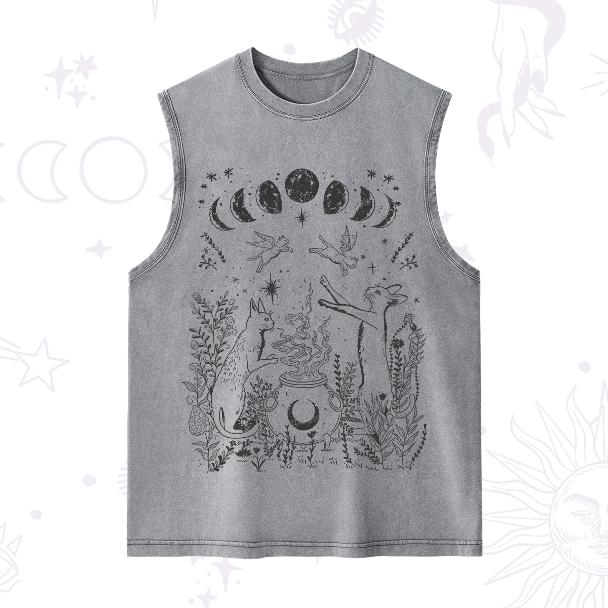 Purplehecate Celestial Cat Washed Tank