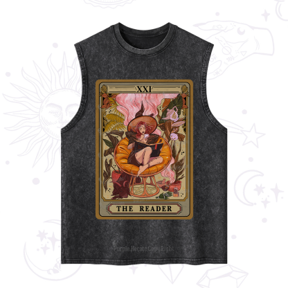 Purplehecate The Reader Tarot Card Washed Tank