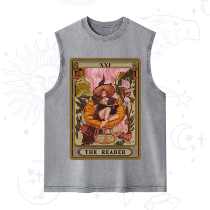 Purplehecate The Reader Tarot Card Washed Tank