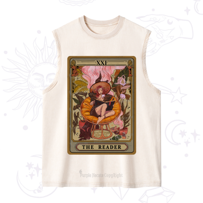 Purplehecate The Reader Tarot Card Washed Tank