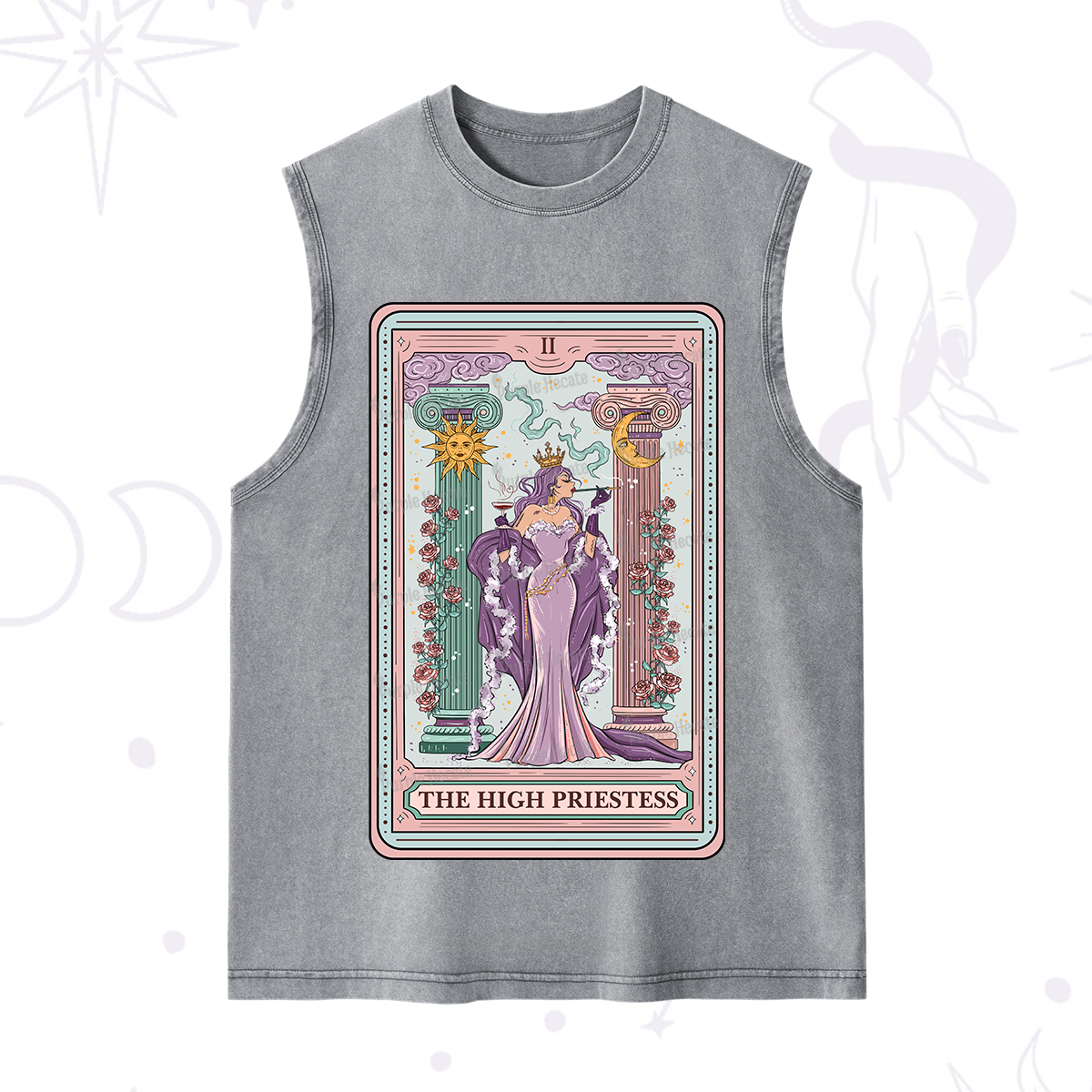Purplehecate The High Priestess Tarot Card Washed Tank