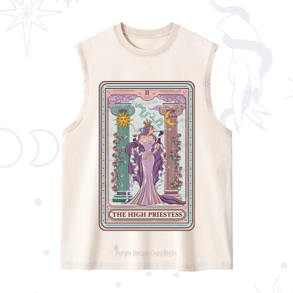 Purplehecate The High Priestess Tarot Card Washed Tank