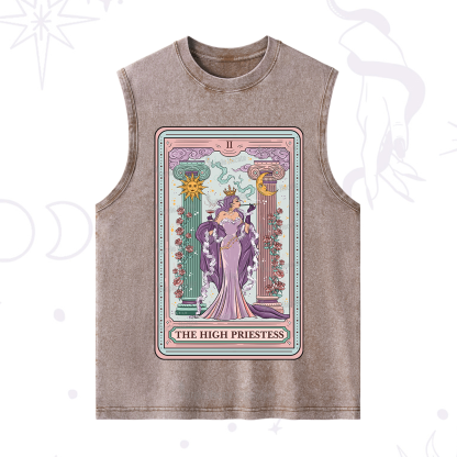 Purplehecate The High Priestess Tarot Card Washed Tank