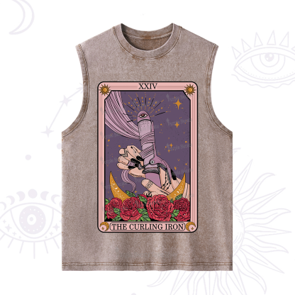 Purplehecate The Curling Iron Tarot Washed Tank