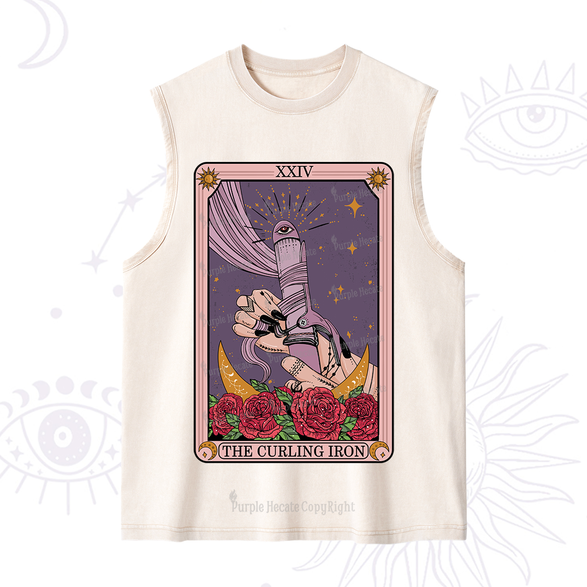 Purplehecate The Curling Iron Tarot Washed Tank