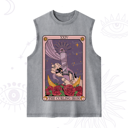 Purplehecate The Curling Iron Tarot Washed Tank