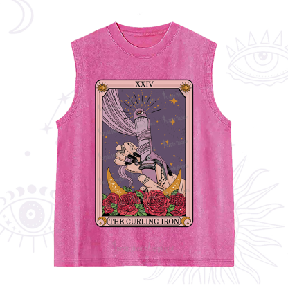 Purplehecate The Curling Iron Tarot Washed Tank