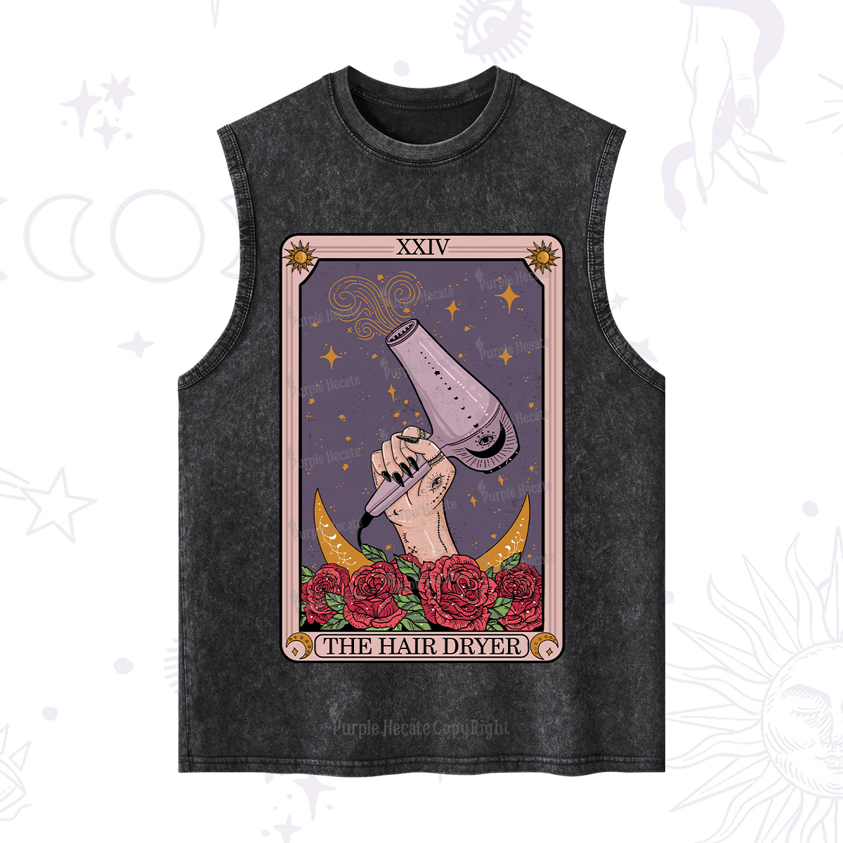 Purplehecate The Hair Dryer Tarot Washed Tank