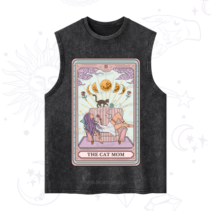 Purplehecate The Cat Mom Tarot Washed Tank