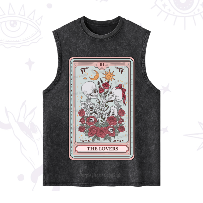 Purplehecate The Lovers Skeleton Tarot Washed Tank