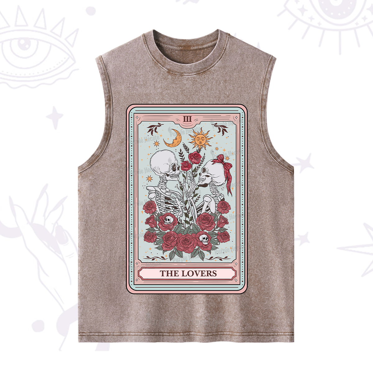 Purplehecate The Lovers Skeleton Tarot Washed Tank