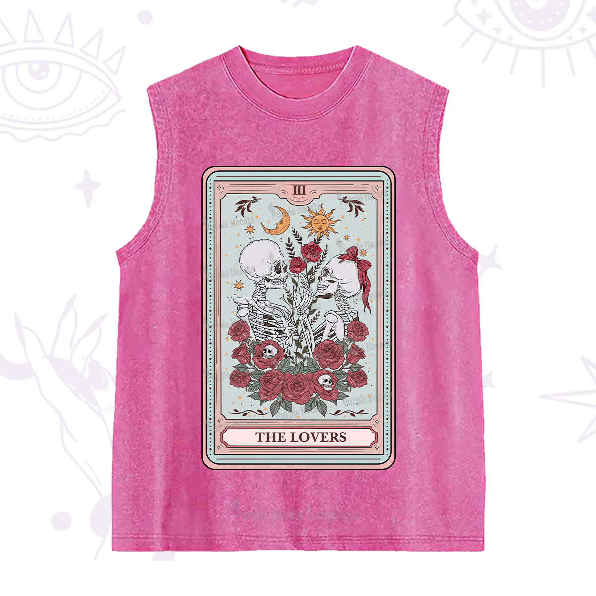 Purplehecate The Lovers Skeleton Tarot Washed Tank