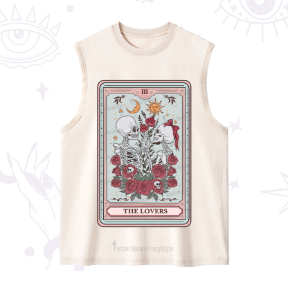 Purplehecate The Lovers Skeleton Tarot Washed Tank