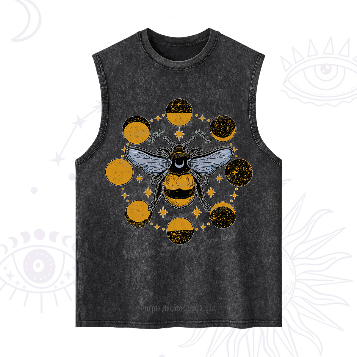 Purplehecate Phases of the Moon Bee Washed Tank