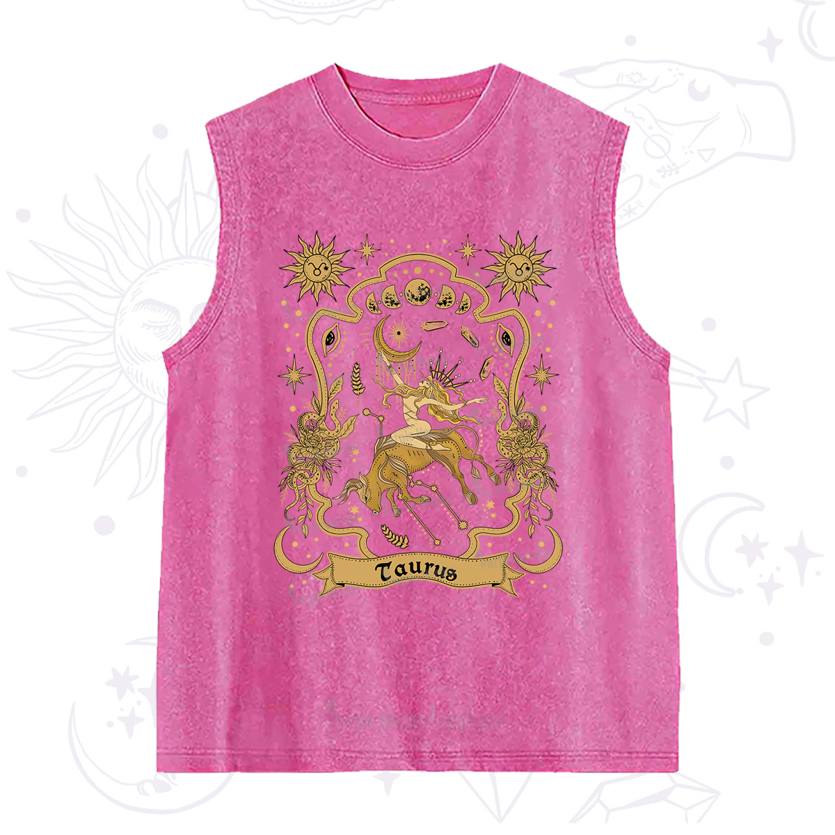 Purplehecate Taurus' Astral Mirage Zodiac Washed Tank