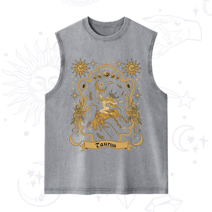Purplehecate Taurus' Astral Mirage Zodiac Washed Tank