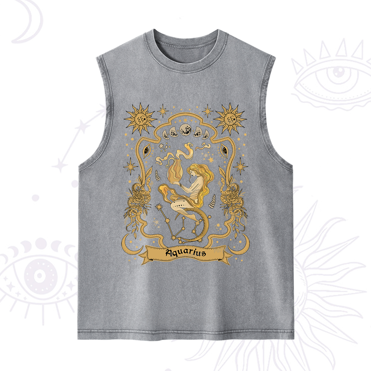 Purplehecate Aquarius' Astral Mirage Zodiac Washed Tank