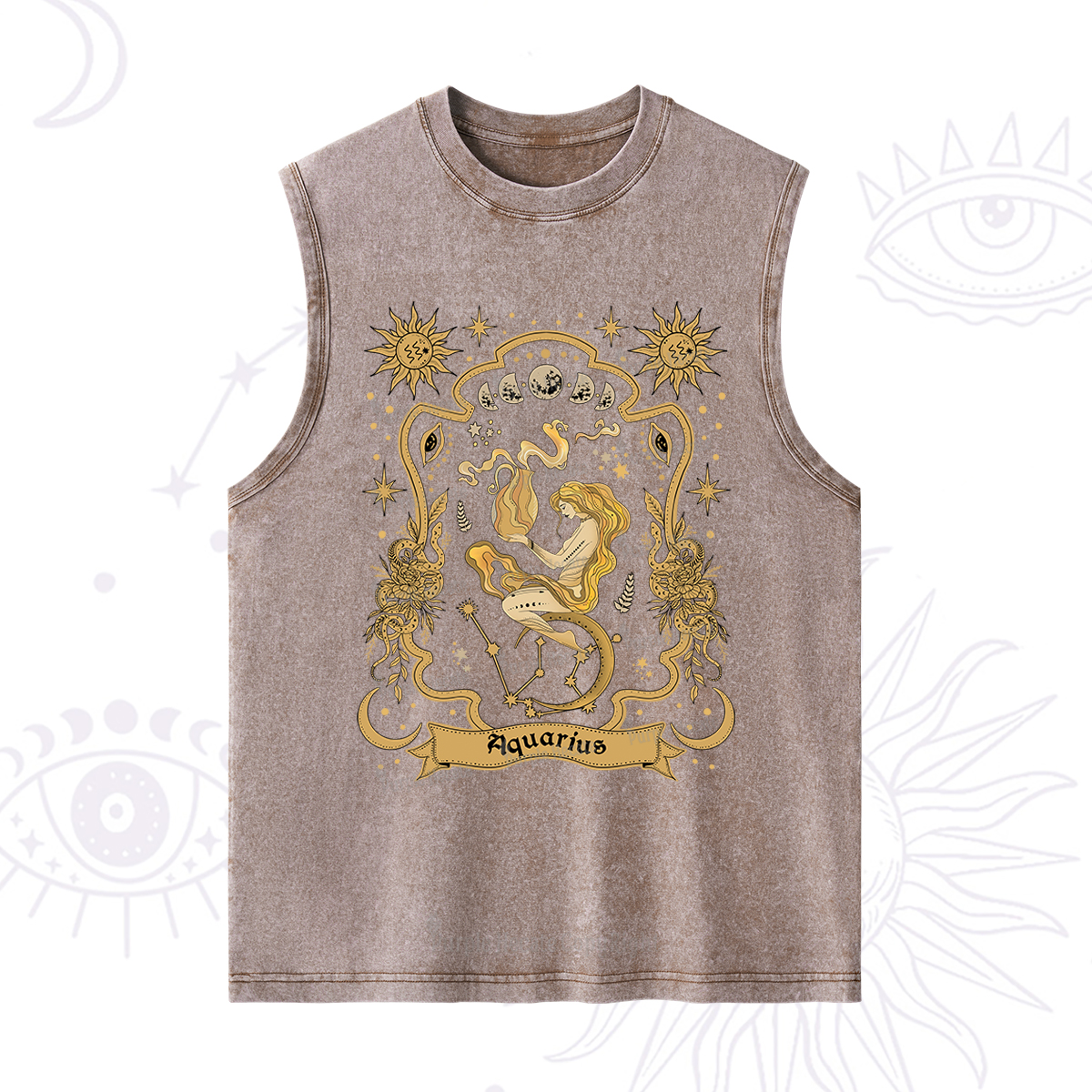 Purplehecate Aquarius' Astral Mirage Zodiac Washed Tank