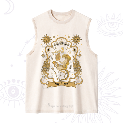 Purplehecate Aquarius' Astral Mirage Zodiac Washed Tank