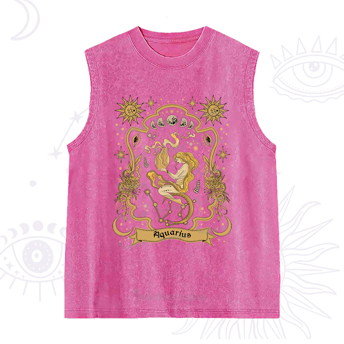 Purplehecate Aquarius' Astral Mirage Zodiac Washed Tank