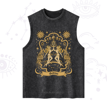 Purplehecate Gemini' Astral Mirage Zodiac Washed Tank