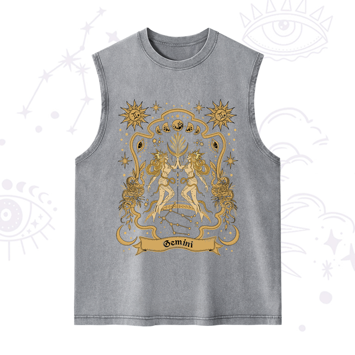 Purplehecate Gemini' Astral Mirage Zodiac Washed Tank