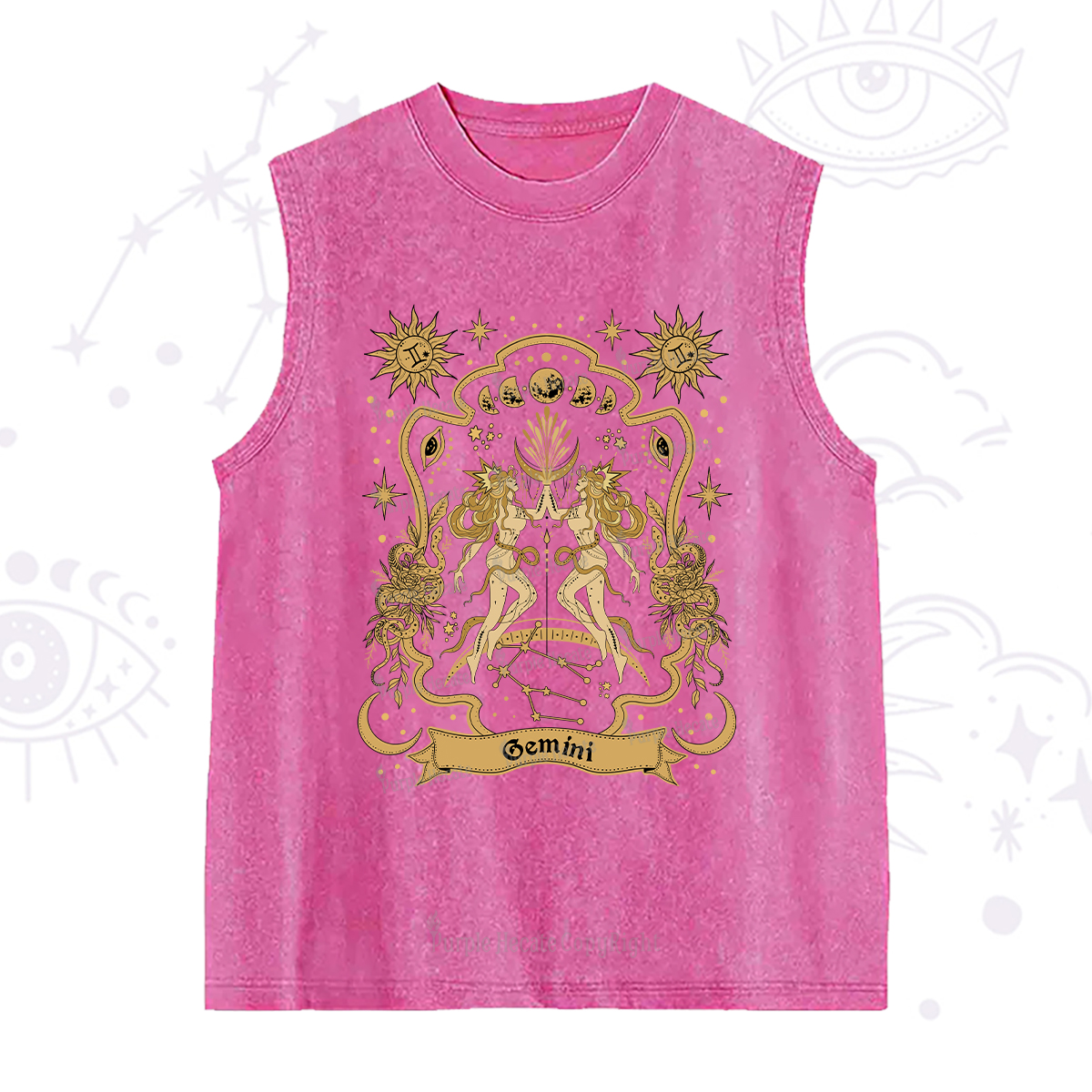 Purplehecate Gemini' Astral Mirage Zodiac Washed Tank