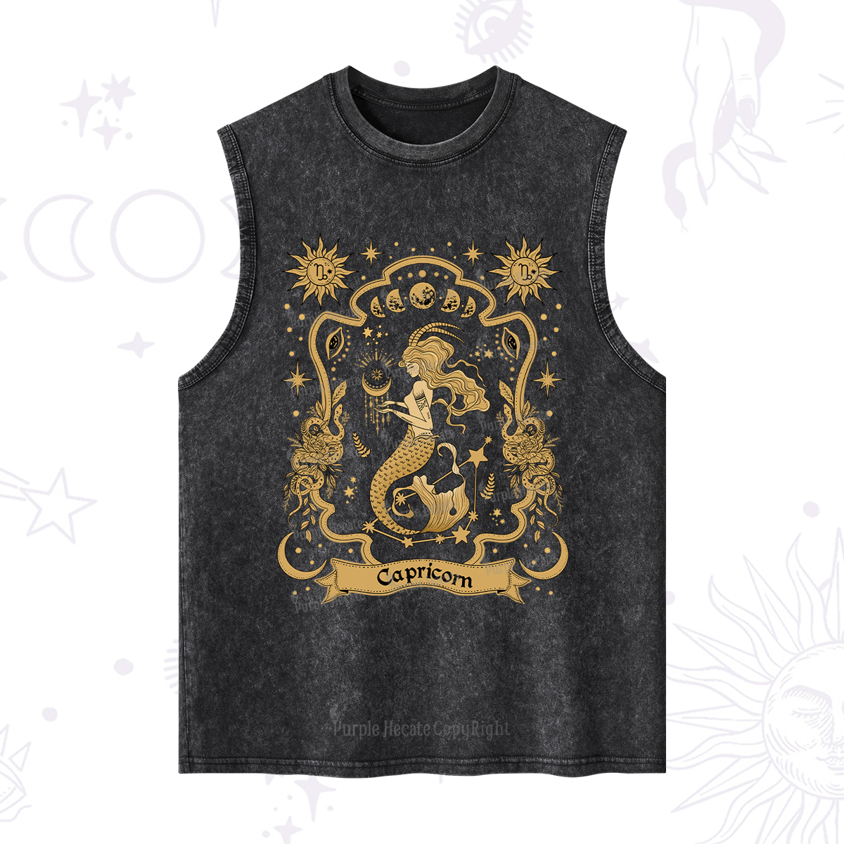 Purplehecate Capricorn' Astral Mirage Zodiac Washed Tank